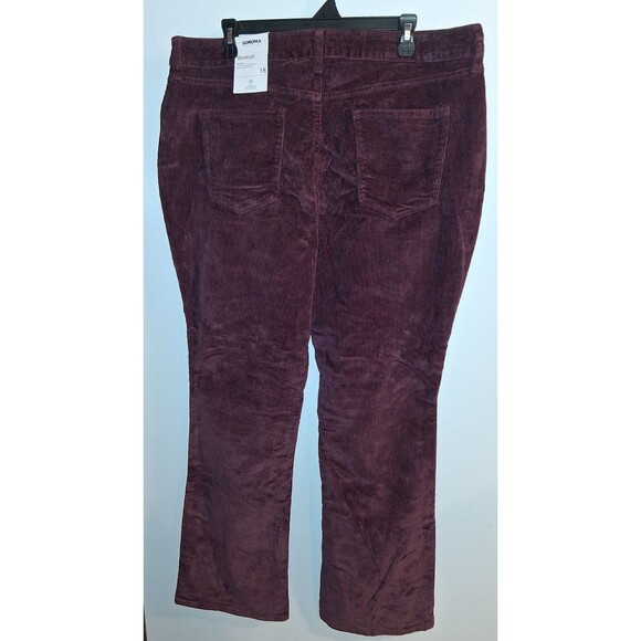 NWT Sonoma Burgundy Bootcut Corduroy Pants Sz 18 - Picture 2 of 2